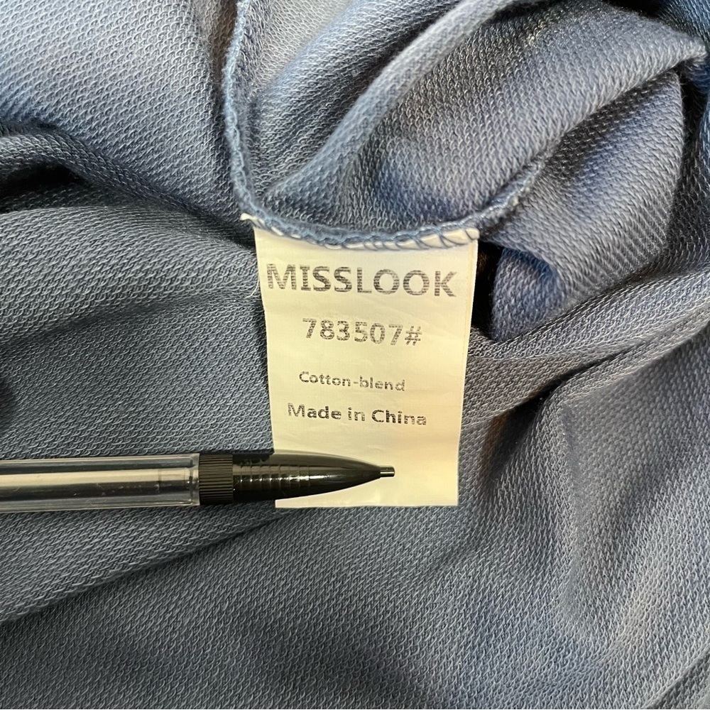 MISSLOOK Just Breathe Shirt Womens 2XL Blue Long Sleeve Crew Neck - Picture 6 of 7